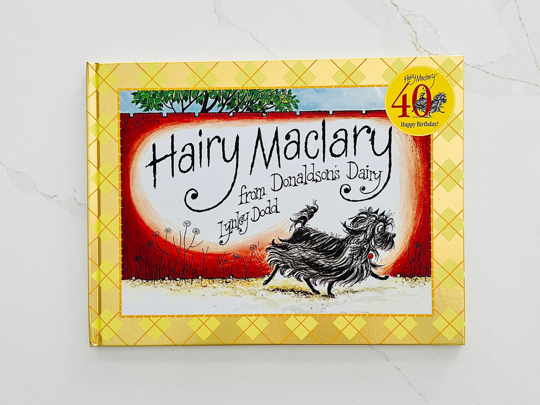 Lynley Dodd의 Donaldson's Dairy 40주년 에디션의 Hairy Maclary