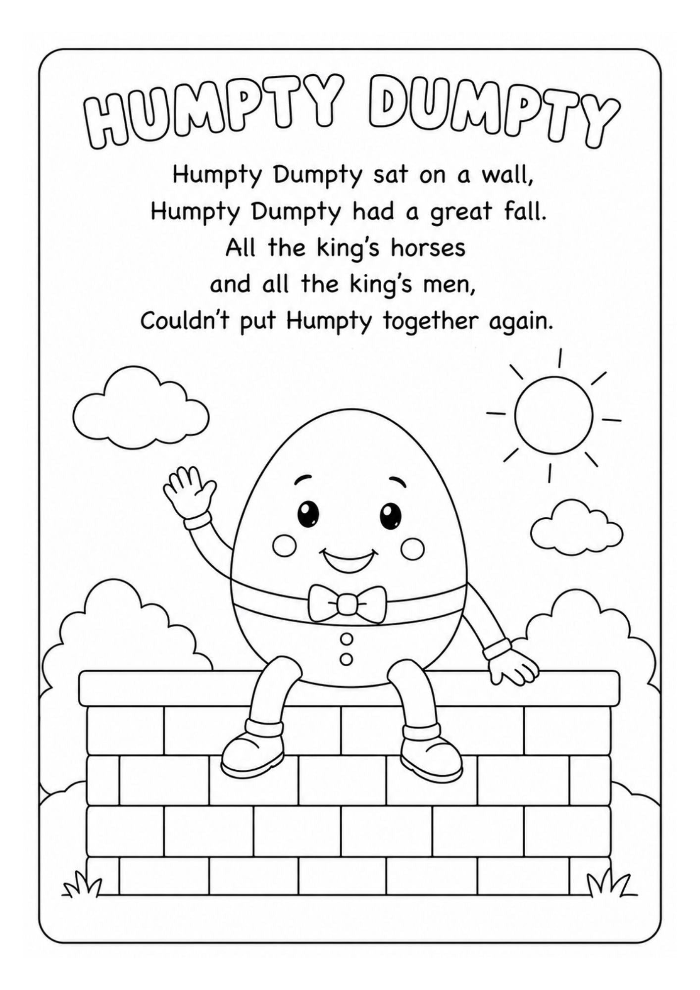 My Wondertivity Colouring Book &amp; Nursery Rhyme Lyrics DIGITAL DOWNLOAD - Wondertivity