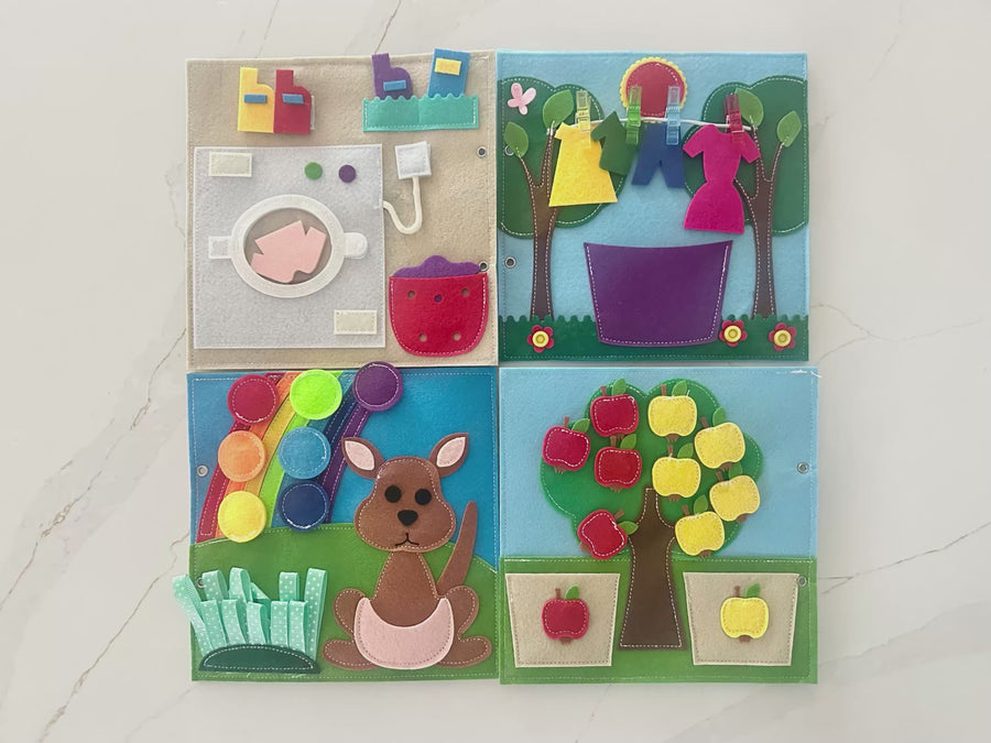 Washing Machine,Clothes on the Line, Kangaroo, Apple Sorting